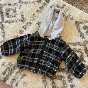 baby hooded zip up shacket